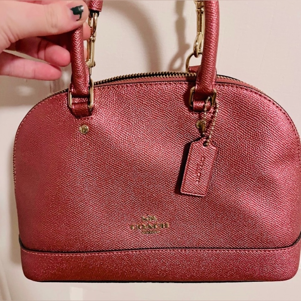 Sparkly pink Coach satchel / handbag With Gold Hardware